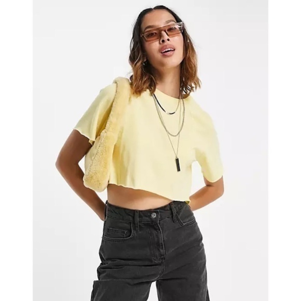 Top Shop Yellow Crop Top